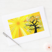 Whimsical Sunshine and Tree Rechthoekige Sticker (Envelop)