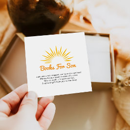 Whimsical Sunshine Baby shower Boeken voor Baby Informatiekaartje