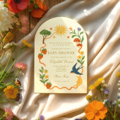 Whimsical Sunshine Baby shower Kaart