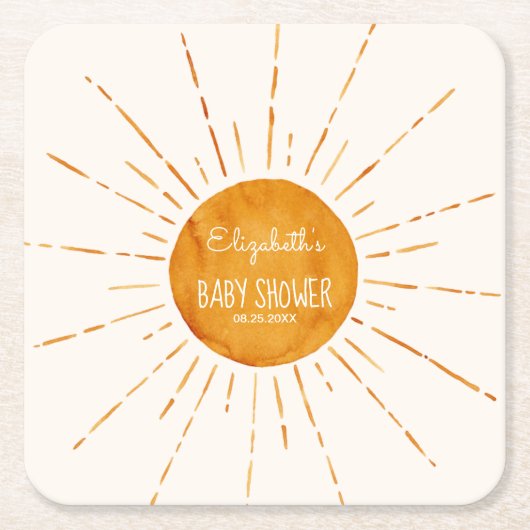 Whimsical Sunshine Baby shower Kartonnen Onderzetters (Voorkant)