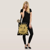 Whimsical Sunshine Black Gold Boho Pattern Tote Bag (Op model)
