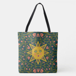 Whimsical Sunshine & Vines Boho Pattern Tote Bag