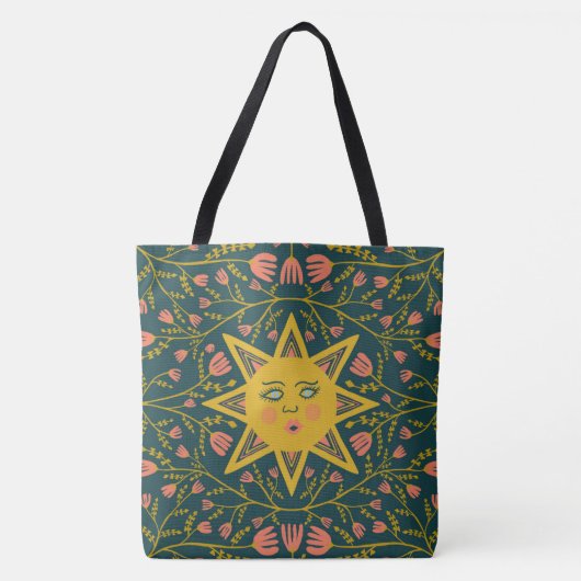 Whimsical Sunshine & Vines Boho Pattern Tote Bag (Voorkant)