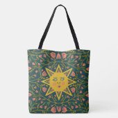 Whimsical Sunshine & Vines Boho Pattern Tote Bag (Achterkant)