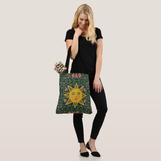 Whimsical Sunshine & Vines Boho Pattern Tote Bag (Op model)