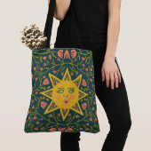 Whimsical Sunshine & Vines Boho Pattern Tote Bag (Dichtbij)