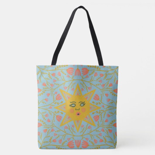 Whimsical Sunshine & Vines Boho Pattern Tote Bag (Voorkant)