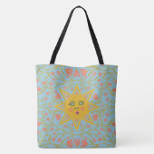 Whimsical Sunshine & Vines Boho Pattern Tote Bag (Achterkant)