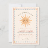 Whimsical Sunshine Vintage Zon Babyshower Kaart (Voorkant)