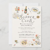 Whimsical Supper Club Dinerfeest Kaart (Voorkant)