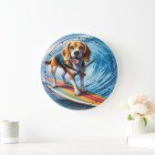 Whimsical Surfen Beagle Klok (Huis)