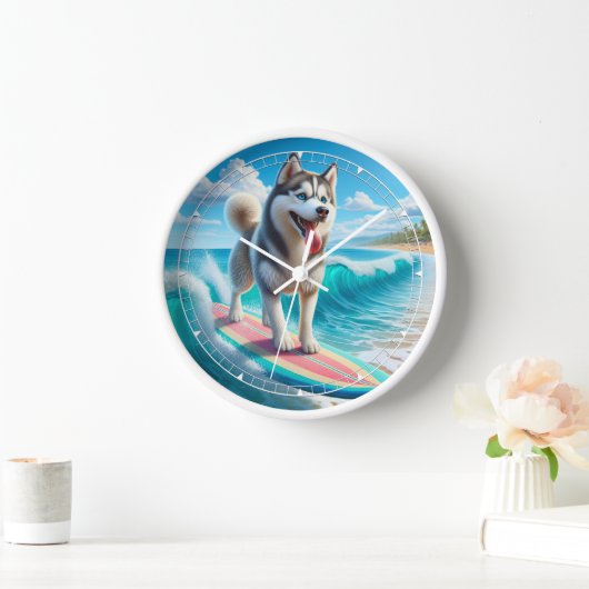 Whimsical Surfen Siberische Husky (Huis)