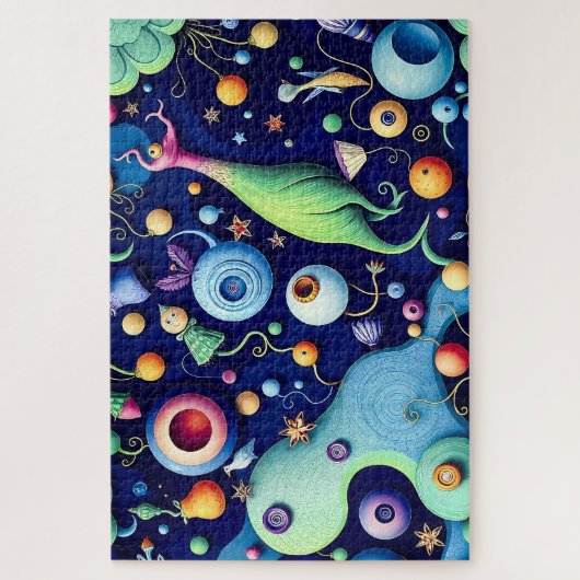 Whimsical Surreal Creatures - Kleurrijke Fantasy A Legpuzzel (Verticaal)