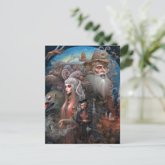 Whimsical Surreal Scene Illustratie Briefkaart (Staand voorkant)