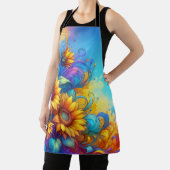 Whimsical Surrealistische Zonnebloemen Schort (Insitu)