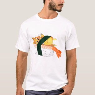Whimsical Sushi Cats: Nerdy Charm Grappig en Schat T-shirt