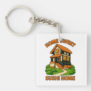 Whimsical Sushi House Foodie Cottage Sleutelhanger