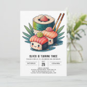 Whimsical Sushi Nacht Verjaardag Kaart (Staand voorkant)