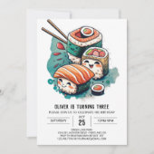 Whimsical Sushi Verjaardag Kaart (Voorkant)