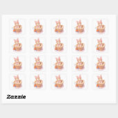 Whimsical Sweet Art Vierkante Sticker (Vel)