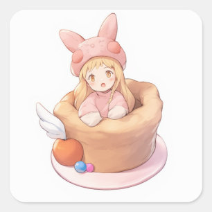 Whimsical Sweet Art Vierkante Sticker