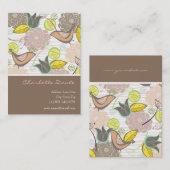 Whimsical Sweet Birds & Floral Garden Profile Card Visitekaartje (Voorkant / Achterkant)