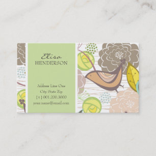 Whimsical Sweet Birds & Floral Garden Profile Card Visitekaartje
