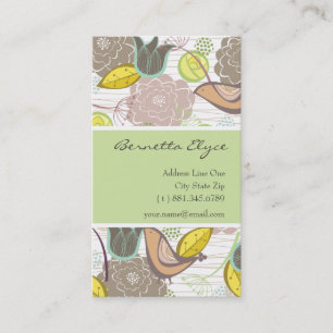Whimsical Sweet Birds & Floral Garden Profile Card Visitekaartje