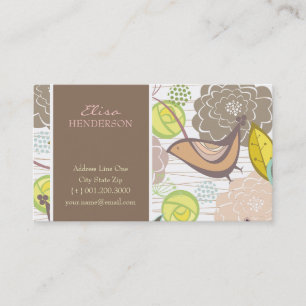 Whimsical Sweet Birds & Floral Garden Profile Card Visitekaartje