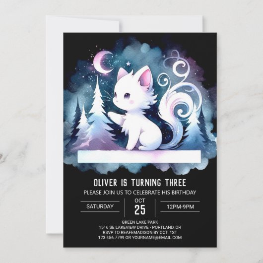 Whimsical Sweet Cat Verjaardag Kaart (Voorkant)