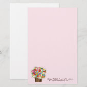 Whimsical Sweet Cupcake Spring Flowers Floral Chic Briefpapier (Voorkant / Achterkant)