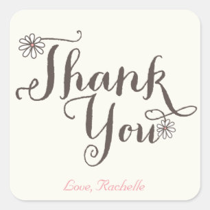 Whimsical Sweet Daisies Meisje Verjaardag Bedankt Vierkante Sticker