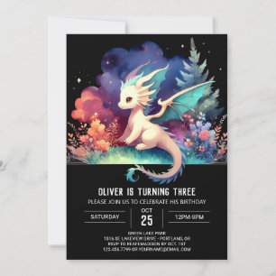 Whimsical Sweet Dragon Verjaardag Kaart