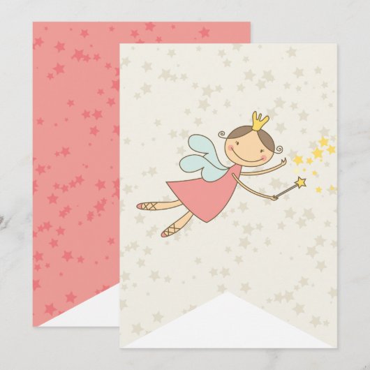 Whimsical Sweet Fairy Princess Girl Birthday Party (Voorkant / Achterkant)