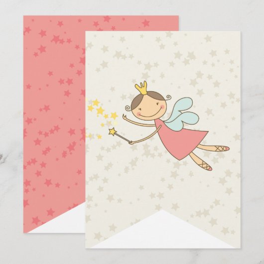 Whimsical Sweet Fairy Princess Girl Birthday Party (Voorkant / Achterkant)