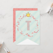 Whimsical Sweet Fairy Princess Girl Birthday Party Kaart (Voorkant / Achterkant in situ)