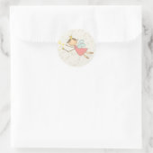 Whimsical Sweet Fairy Princess Girl Birthday Party Ronde Sticker (Tas)