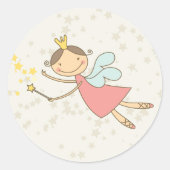 Whimsical Sweet Fairy Princess Girl Birthday Party Ronde Sticker (Voorkant)