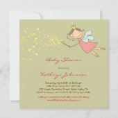 Whimsical Sweet Fairy & Stars Baby shower Invite Kaart (Voorkant)
