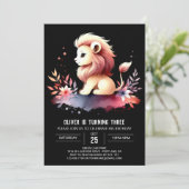 Whimsical Sweet Lion Verjaardag Kaart (Staand voorkant)