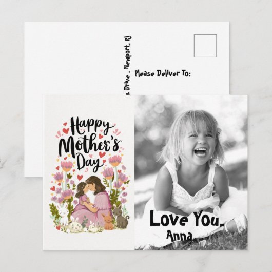 *~* Whimsical Sweet Love Moederdag AP72 Foto Feestdagenkaart (Voorkant / Achterkant)