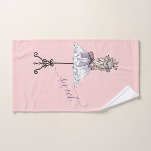 Whimsical "Sweet" Mannequin met Tutu Bad Handdoek (Handdoek)
