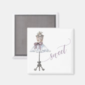 Whimsical "Sweet" Mannequin met Tutu Magneet (Voorkant / Achterkant)