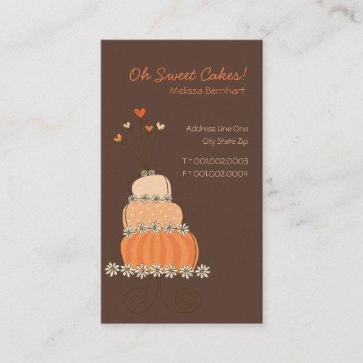 Whimsical Sweet Peach Oranje Weddenschap Birthday Visitekaartje (Voorkant)