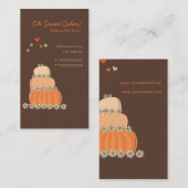 Whimsical Sweet Peach Oranje Weddenschap Birthday Visitekaartje (Voorkant / Achterkant)