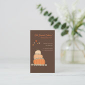 Whimsical Sweet Peach Oranje Weddenschap Birthday Visitekaartje (Staand voorkant)