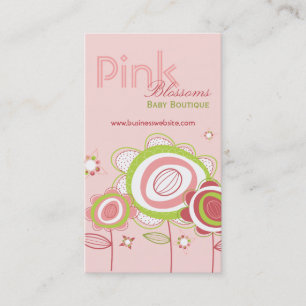 Whimsical Sweet Pink Blossom Profile Card Visitekaartje