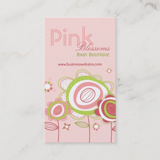 Whimsical Sweet Pink Blossom Profile Card Visitekaartje (Voorkant)