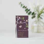 Whimsical Sweet Pink Cupcakes on Tree Butterfly Visitekaartje (Staand voorkant)
