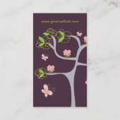 Whimsical Sweet Pink Cupcakes on Tree Butterfly Visitekaartje (Achterkant)